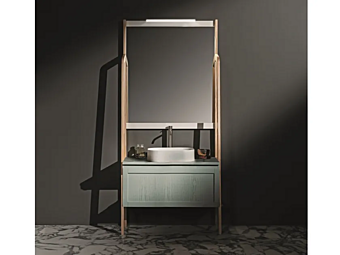 Single Sectional Ash Vanity Unit with Drawers Gaia Mobili Area factory GAIA from Italy