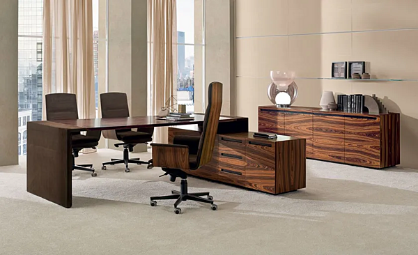 L-shaped wooden executive desk Crossing i 4 Mariani factory i 4 Mariani from Italy. Foto №4