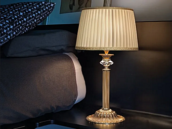 Table lamp with Swarovski crystals Sirio Euroluce Lampadari factory EUROLUCE LAMPADARi from Italy