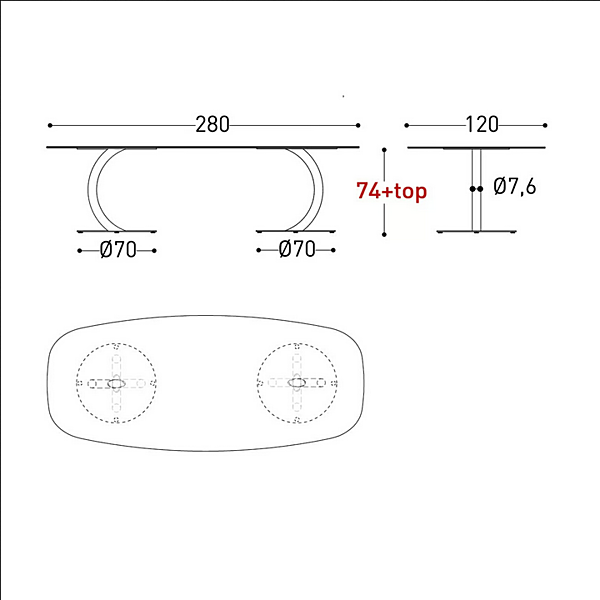 Oval Steel Garden Table Flexion VARASCHIN factory VARASCHIN from Italy. Foto №5