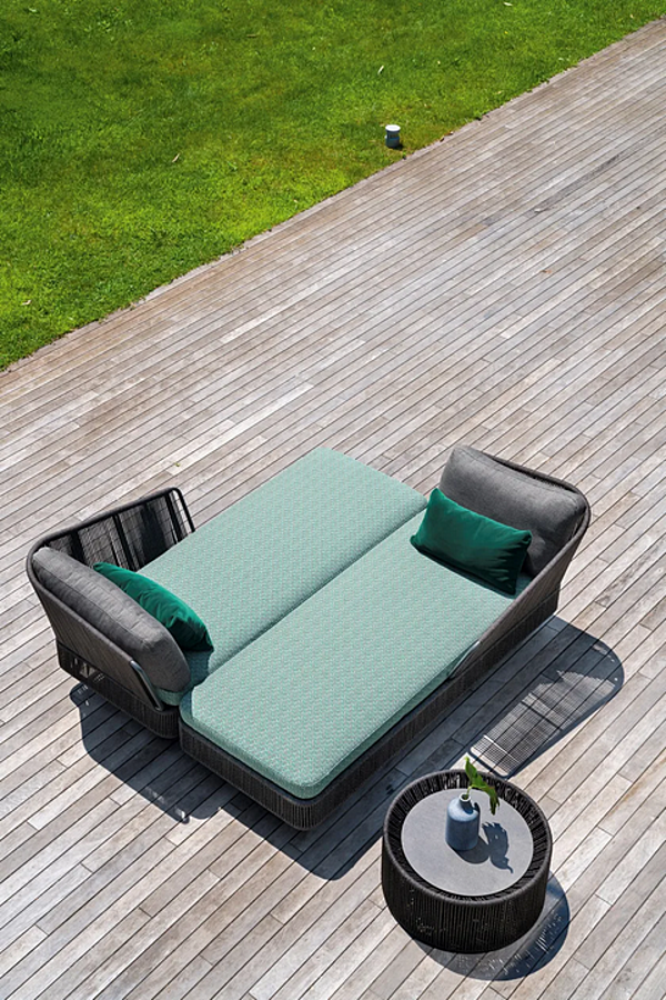 Garden Daybed with Upholstered Backrest in Powder Coated Aluminium VARASCHIN Tibidabo 1430/1430A, 1431/1431A factory VARASCHIN from Italy. Foto №3