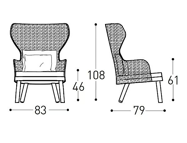 Rope Garden Armchair with Soft Back EMMA VARASCHIN 23655, 23656, 23657, 23658 factory VARASCHIN from Italy. Foto №15