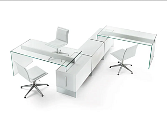 Rectangular crystal office desk with drawers Gallotti&Radice factory Gallotti & Radice from Italy