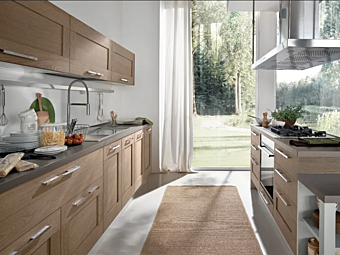 Wooden kitchen with island LUBE CUCINE Gallery Collection 01 factory LUBE CUCINE from Italy