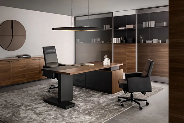 L-shaped wooden executive desk INCA I 4 Mariani factory i 4 Mariani from Italy. Foto №18