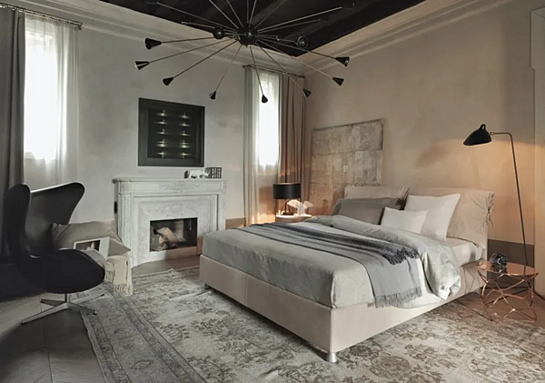 Double bed with removable cover Nathalie Flou factory Flou from Italy. Foto №10