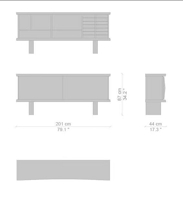 MDF sideboard with sliding doors CASSINA Riflesso factory CASSINA from Italy. Foto №5