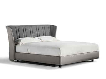 Double bed with upholstered headboard fabric POLTRONA FRAU Lola Darling