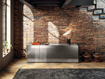 Glass sideboard with doors LAGO Materia 1006B 1006B factory LAGO from Italy