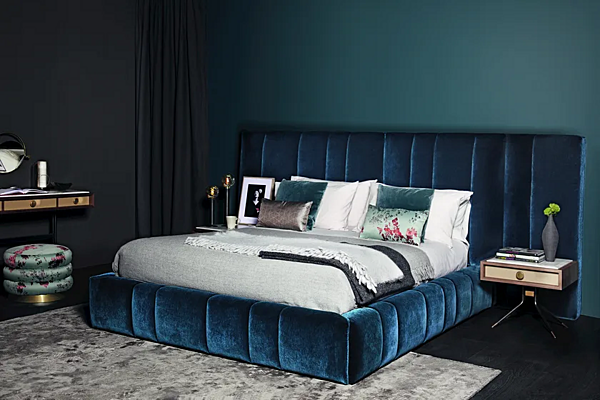 Fabric bed with upholstered headboard VIBIEFFE Italo 5050 factory VIBIEFFE from Italy. Foto №8