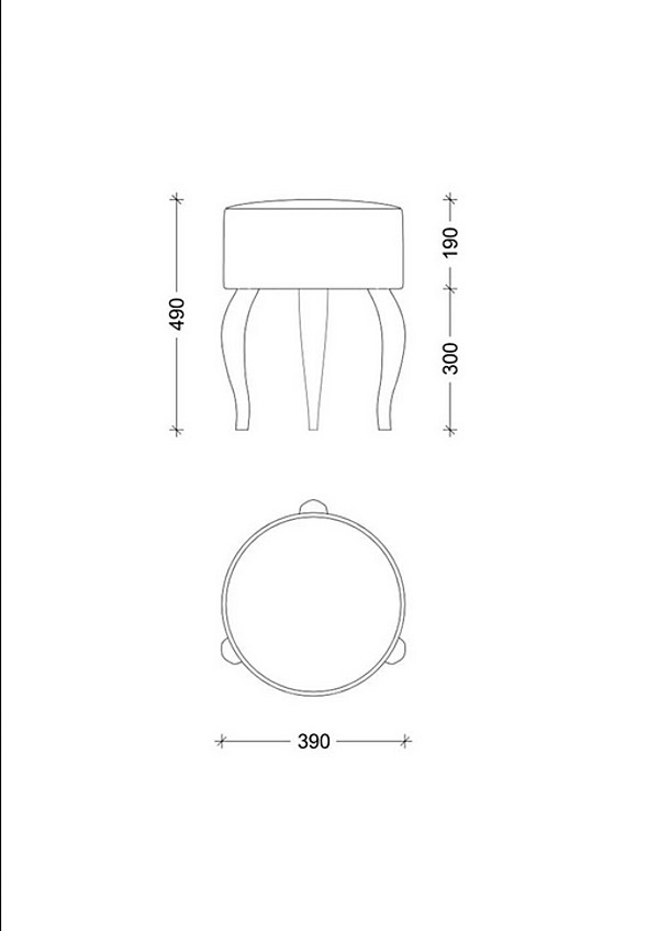 Low upholstered fabric stool Park Avenue Easy PKPOUFCHEETAH factory Park Avenue from Italy. Foto №4