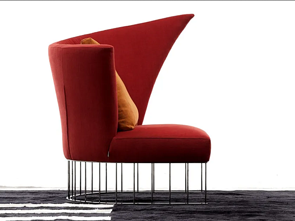 Upholstered fabric armchair Virgola ERBA ITALIA factory ERBA ITALIA from Italy. Foto №3