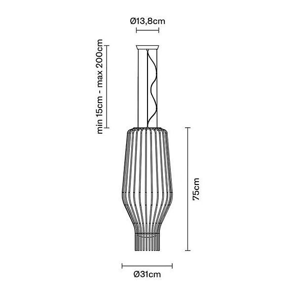 Blown Glass Pendant Lamp Fabbian Saya F47 A17 19 25 factory Fabbian from Italy. Foto №4