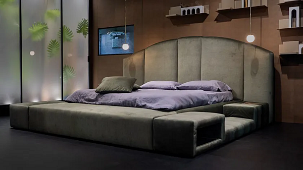 Upholstered fabric double bed CASA +39 Concept 01 ECO001 factory ENCORE (by CASA +39) from Italy. Foto №11