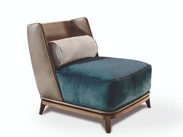 Upholstered armchair in leather or fabric VIBIEFFE 430 Opera factory VIBIEFFE from Italy. Foto №1