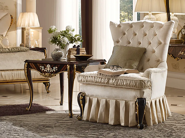 Tufted fabric armchair Ricasoli A.R. Arredamenti 937 factory A.R.ARREDAMENTI SRL from Italy. Foto №2