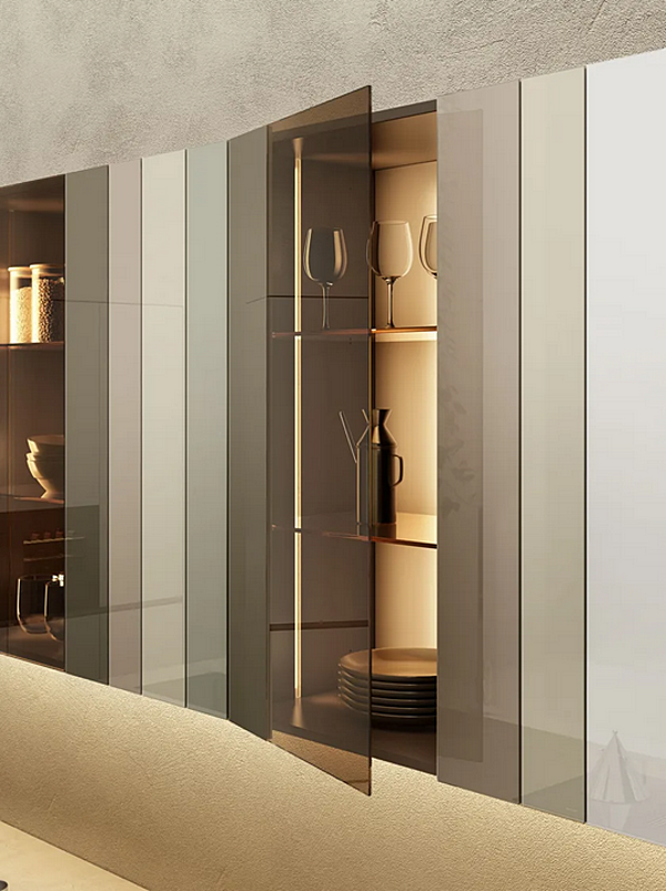 Wood and glass kitchen with island LAGO N O W factory LAGO from Italy. Foto №3
