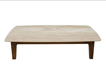 Rectangular Low Coffee Table in Travertine CHELINI Yvan factory CHELINI from Italy