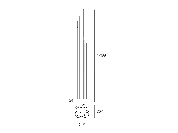 Methacrylate floor lamp Reeds Artemide T087500, T087800, T087400, T087700 factory Artemide from Italy. Foto №13