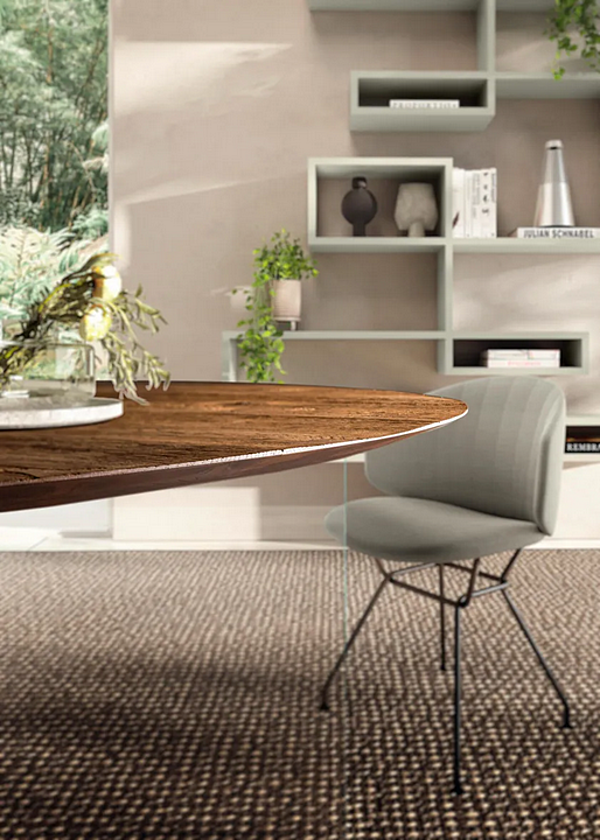 Round wood and glass table Air Slim LAGO 2260W 2260W factory LAGO from Italy. Foto №2