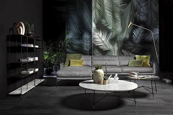 Sectional sofa in leather or fabric VIBIEFFE 110 Modern factory VIBIEFFE from Italy. Foto №12