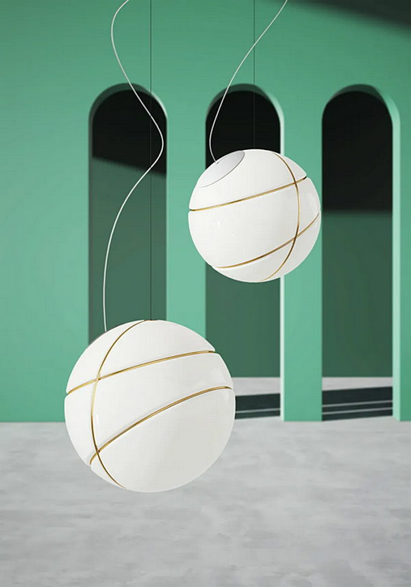 Blown Glass Pendant Lamp Armilla Fabbian factory Fabbian from Italy. Foto №6