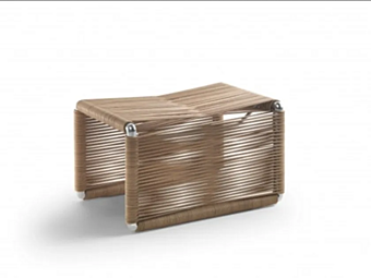 Low Tanned Leather Stool Tindari FLEXFORM Low Tanned Leather Stool Tindari FLEXFORM factory FLEXFORM from Italy