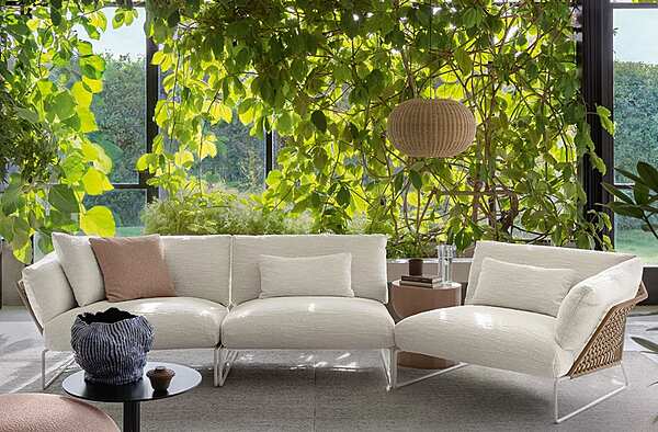 Two-Seater Garden Sofa with Removable Fabric Cover Saba New York Soleil factory SABA from Italy. Foto №5