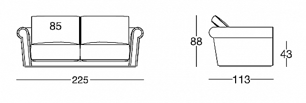 Couch LONGHI (F.LLI LONGHI) W 540
