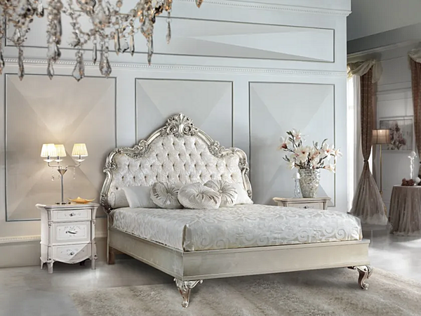 Wooden double bed with tufted backrest CASA +39 VIVALDI 503, 504 factory CASA +39 from Italy. Foto №2