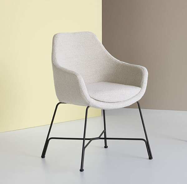 Upholstered fabric armchair with armrests Potocco Cut 910 PI factory POTOCCO from Italy. Foto №2