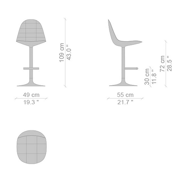 Fabric barstool with footrest CASSINA Caprice factory CASSINA from Italy. Foto №6