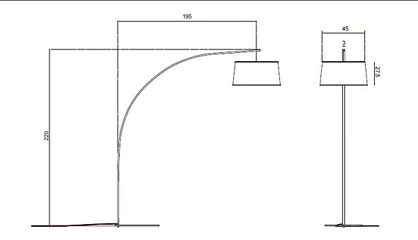 Arc Lamp in Fabric and Metal by Egoitaliano Thai Collection factory Egoitaliano from Italy. Foto №3