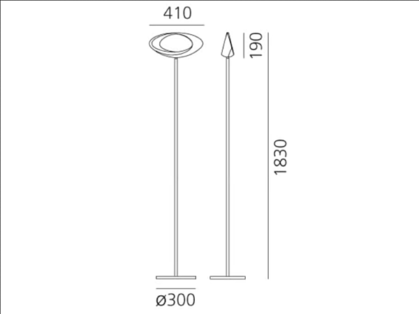 LED Floor Lamp in Die-Cast Aluminium Cabildo Artemide 1180W10A, 1180010A factory Artemide from Italy. Foto №3