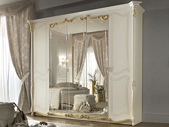 Mirrored wooden wardrobe CASA +39 La Fenice 1314