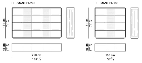 Freestanding Wooden Bookcase Herman i 4 Mariani factory i 4 Mariani from Italy. Foto №12