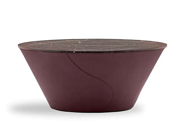 Oval Tanned Leather Coffee Table Electa FASEM factory FASEM from Italy. Foto №1