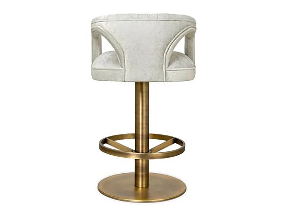 Swivel high velvet stool with armrests BRABBU Karoo II factory BRABBU from Italy. Foto №6