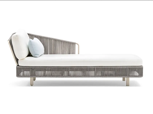 Garden Daybed with Upholstered Backrest in Powder Coated Aluminium VARASCHIN Tibidabo 1430/1430A, 1431/1431A factory VARASCHIN from Italy. Foto №1