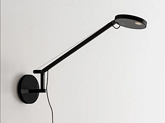 LED wall lamp with swing arm in aluminum Artemide Demetra Micro factory Artemide from Italy