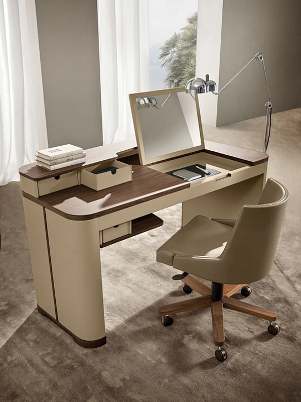Wood and leather secretary desk with drawers i 4 Mariani Artur factory i 4 Mariani from Italy. Foto №4