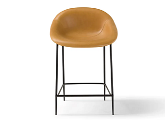 High stool with upholstered back AMURA Medea factory AMURA from Italy