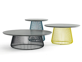 Stainless steel garden side table with lava stone top BertO Carl