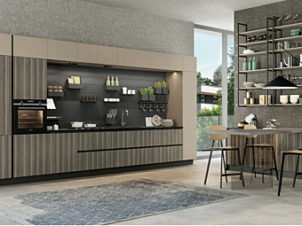 Fitted kitchen with round neck design LUBE CUCINE Round Neck 2 factory LUBE CUCINE from Italy