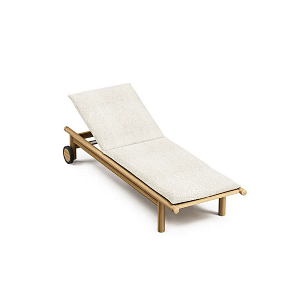 Teak Recliner Sun Lounger with Castors Atmosphera Apache factory ATMOSPHERA from Italy. Foto №7