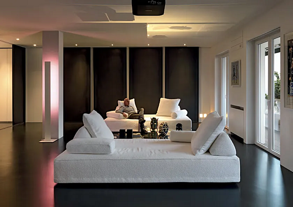 Two-seater fabric sofa with soft back Edra Sherazade factory EDRA from Italy. Foto №10