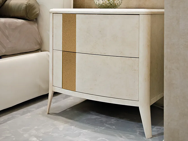 Wooden bedside table with drawers CASA +39 GOLD 6606 factory CASA +39 from Italy. Foto №1