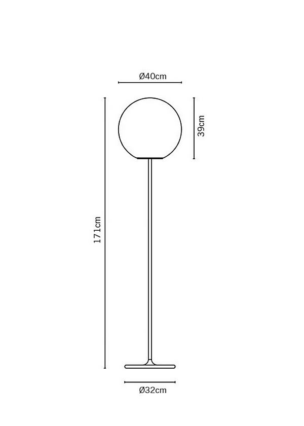 Glass floor lamp Fabbian Lumi Sfera factory Fabbian from Italy. Foto №4