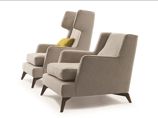 High Back Armchair in Fabric or Leather VIBIEFFE 680 Class factory VIBIEFFE from Italy. Foto №2