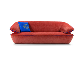 Three-seater fabric sofa with soft back Egoitaliano Momo